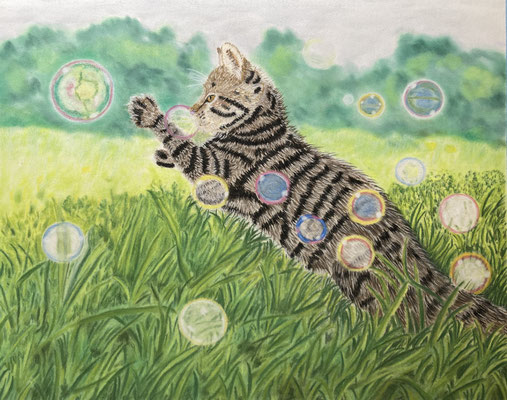Bubble-Hunter / Pan Pastel / Pastel Pencils on Pastelmat 24x30cm