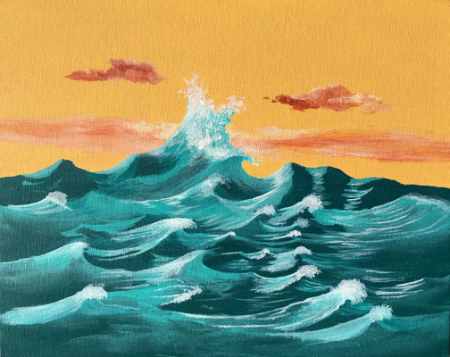 Waves / Acryl on Canvas Board 24x30cm