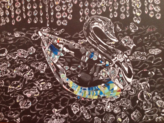Swarovski Swan: Faber Castell Polychromos on Canson Paper A4 black