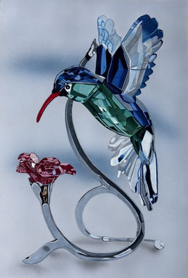 Swarovski Hummingbird / Caran d'Ache Luminance / Pablo on Fabriano Artistico 300g 35.5x51cm