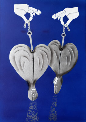 Chained Hearts / Airbrush on Cardboard 25x36cm