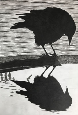 Hello My Friend / Graphit 35,5x51cm