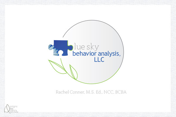 Blue Sky Behavior Analysis, LLC, logo and business card design; May 2012