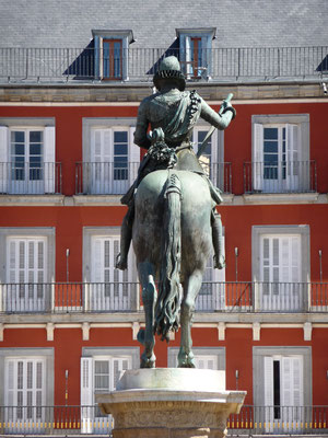 Reiterstandbild von König Philipp III. von Spanien, welcher den Niedergang Spaniens mitunter einleitete (erstaunlich, dass er trotzdem ein Denkmal erhielt)