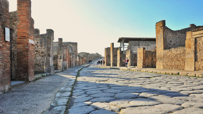 Durch den speziellen Umstand, dass Pompeji innert Stunden und Tagen mit einer mehreren Meter dicken Ascheschicht zugedeckt wurde, ist die Bausubstanz der Stadt konserviert worden.