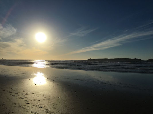 Die lange Strecke nach Essaouira war aufgrund des schlechten Strassezustandes schlimm zu befahren. Wir sind nach diesen Strapazen froh heil angekommen zu sein. Wir parkieren das erste Mal in Marokko frei auf dem nahe an den Sanddünen gelegenen Parkplatz. 