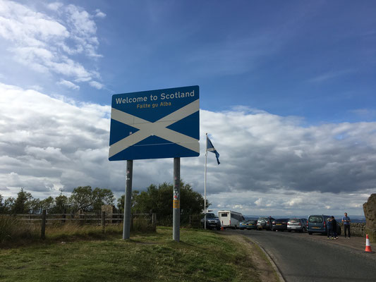 Endlich an der Grenze zu Schottland.