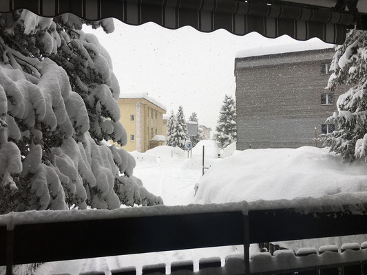 Davos erleben wir tief verschneit...