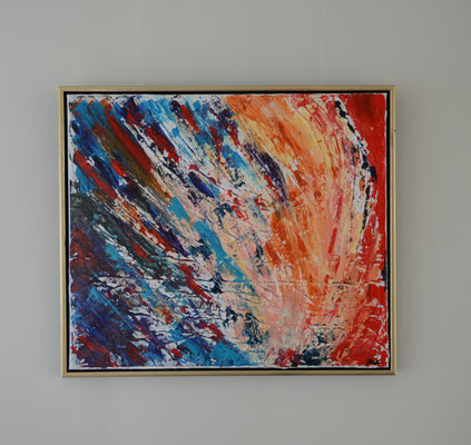 Titel: Giving, yet to receive. 60 x 70 cm Acryl op linnen. April 2020. Prijs € 670,-.