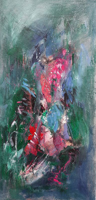 Green Day I,  Mixed Media auf Leinwand, 60x30cm