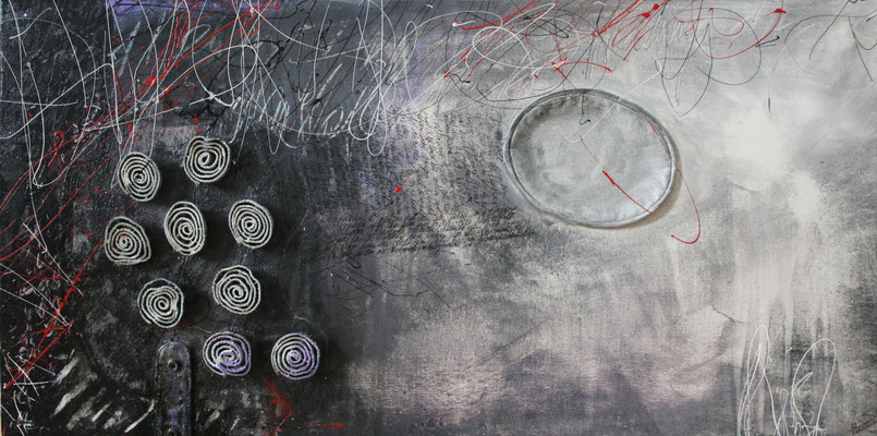  Der Weg des Absurden II - Zyklus "Albert Camus, der Mythos von Sisiphos. Ein Versuch über das Absurde" - Acryl auf Leinwand,80 x40 cm, 2014, S. Ulrich