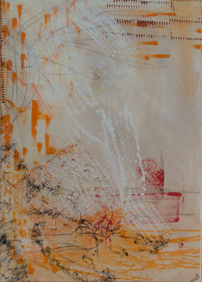 Türkische Nelken - Mischtechnik, Acryl auf Leinwand 50x70 cm, 2019, U. Schachner