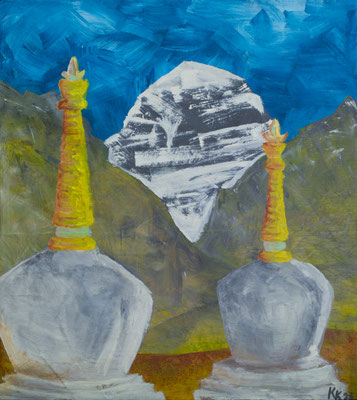 Kailash I - Acryl auf Leinwand, 61x68 cm, 2023, K. Kölzer - VERKAUFT