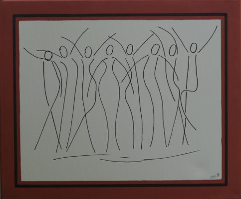 Let's dance - Acryl auf Leinwand, 60x50 cm, 2026, U. Schachner - VERKAUFT