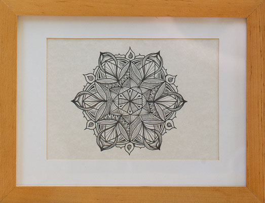 Mindflake - Fineliner auf Papier, 14,8x21 cm, 2023, K. Kölzer - VERKAUFT