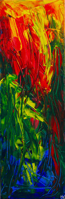 Jungle fever - Acryl auf Leinwand, 30x90 cm, 2025, M. Weber