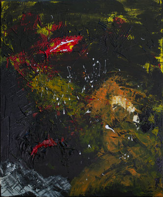 Das Hauptquartier der Teufelskraken - Acryl auf Leinwand, 50x60 cm, 2023, C. Purgina
