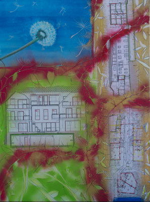 Großstadtdschungel - new life in town - Acryl auf Leinwand, 60x80 cm, 2014, S. Ulrich - VERKAUFT