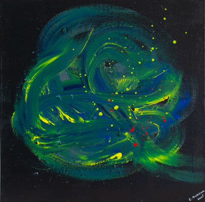 Reverse blackhole - Acryl auf Leinwand, 50x50 cm, 2025, C. Purgina