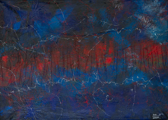 Mineral obsession - Acryl/Lack auf Leinwand, 100x70 cm, 2024, S. Ulrich