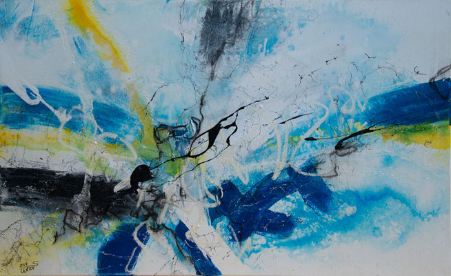 Blue Waves - Acryl auf Leinwand, 97x60 cm, 2018, Silvia Ulrich