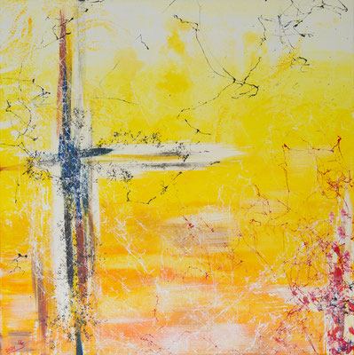 Urknall - Acryl auf Leinwand, 60x60 cm, 2024, U. Schachner - VERKAUFT