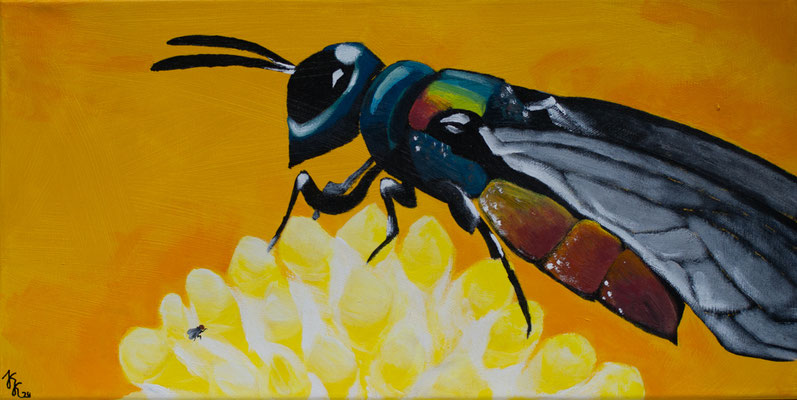 The Fly - Acryl auf Leinwand, 60x30 cm, 2024, K. Kölzer - VERKAUFT