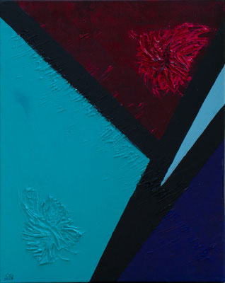Flower evolution - Acryl auf Leinwand, 40x50 cm, 2023, C. Geier