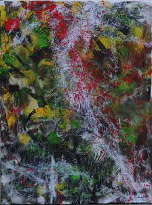 Buntes Leben - Acryl auf Leinwand, 60x80 cm, 2026, C. Geier, C. Purgina