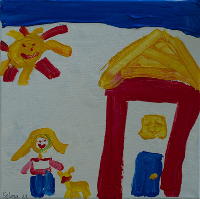 Sonnenschein - Acryl auf Leinwand, 30x30 cm, 2023, S. Grímsson