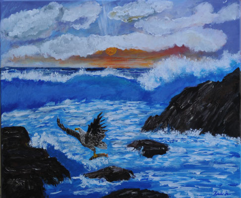 König der Lüfte - Acryl auf Leinwand, 60x50 cm, 2026, P. Brodaric