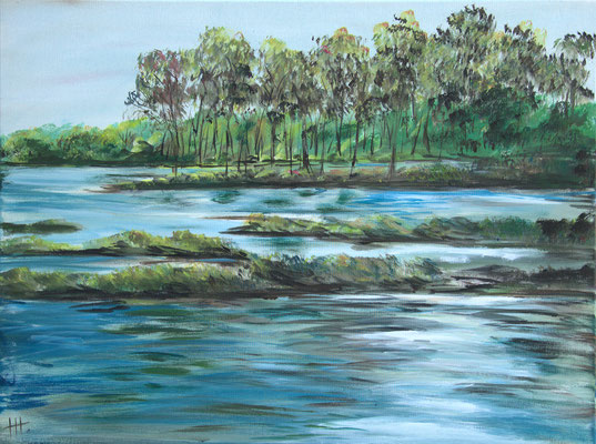 Riverside - Acryl auf Leinwand, 80x60 cm, 2015, H. Halbritter - VERKAUFT