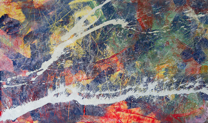 Big white splash - Acryl/Lack auf Leinwand, 102x60 cm, 2024, S. Ulrich