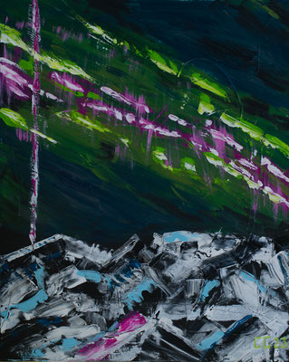 Morgenröte in Island - Acryl auf Leinwand, 80x100 cm, 2023, C. Geier