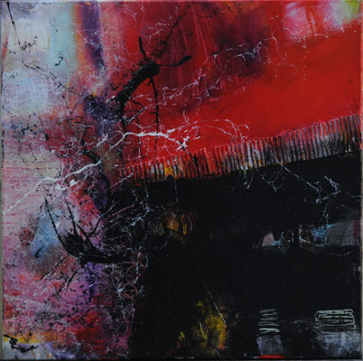 Urban vibes 2 - Acryl auf Leinwand, Collage, 70x70 cm, 2018, S. Ulrich