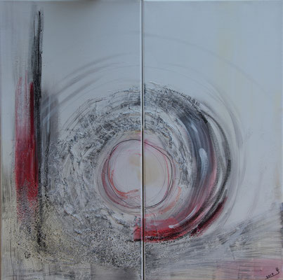 Kreislauf - Acryl auf Leinwand 2x 30x60, 2019, Ursula Schachner - VERKAUFT