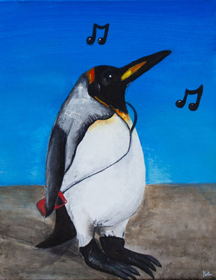 Pingu - Acryl auf Leinwand, 40x50 cm, 2009, K. Halbritter - VERKAUFT