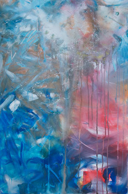 Karibik - Acryl, Leinwand auf Holzplatte 57x85 cm, 2019, S. Ulrich, U. Schachner - VERKAUFT