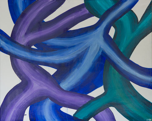 Verwoben - Acryl auf Leinwand, 100x80 cm, 2024, A. Till