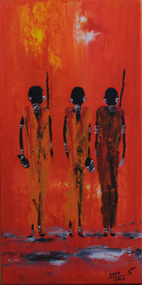African tribe - Acryl auf Leinwand, 40x80 cm, 2009, S. Ulrich