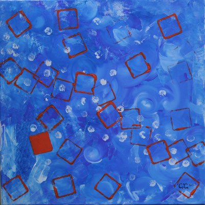 Squared - Acryl auf Leinwand, 60x60 cm, 2026, C. Geier, C. Purgina