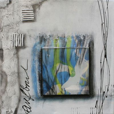 Aufbruch - Acryl-Collage auf Leinwand, 50x50 cm, 2011, S. Ulrich