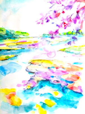 severine saint-maurice, lescerclesdelumiere.com, aquarelle de severine saint-maurice, la loire