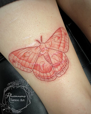 red moth fineline tattoo