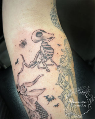 scraps Tim Burton dog fineline tattoo