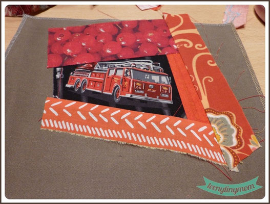 always add on different fabric pieces and iron the seams in between doing so