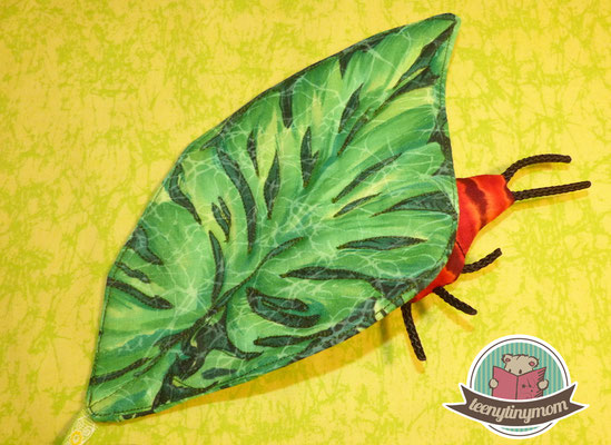Ein stabiles Blatt entsteht, um einen Käfer zu verstecken