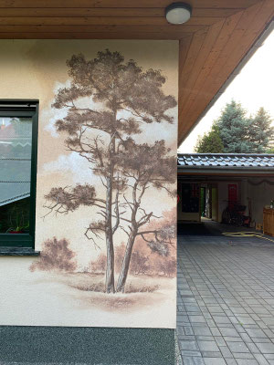 Fassadengestaltung in 3d auf Hauswand