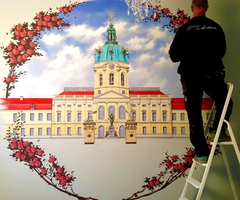 Graffiti / Airbrush /ob Rewe Edika Lidl Aldi Marktdesign mit Innenraum Wandmalerei  Markt / Molotow