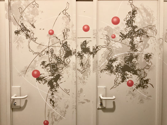 Kunst an der Büro Wand in Deutschland mit Graffitikünstler 